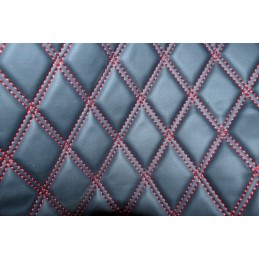 Material Romb tapiterie negru cu cusatura rosie