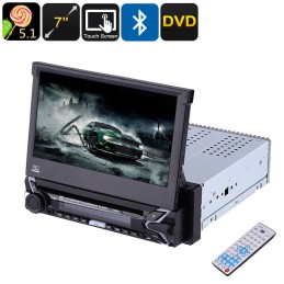Media Player 7" cu touchscreen DVD, MP3, MP4, bluetooth, 1DIN, COD:9505