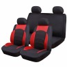 Set 9 bucati huse scaune auto Sport line, negru cu rosu,pentru bancheta rabatabila